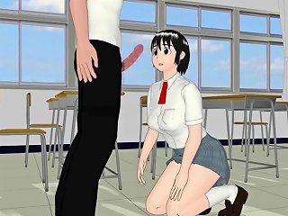 Hentai schoolgirl blowing hard dick on her knees Porn Videos